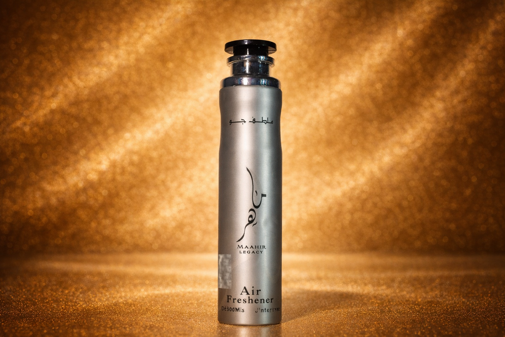 Désodorisant d’intérieur Premium – Maahir Legacy & Malikât Al Hub Gold (300 ml)